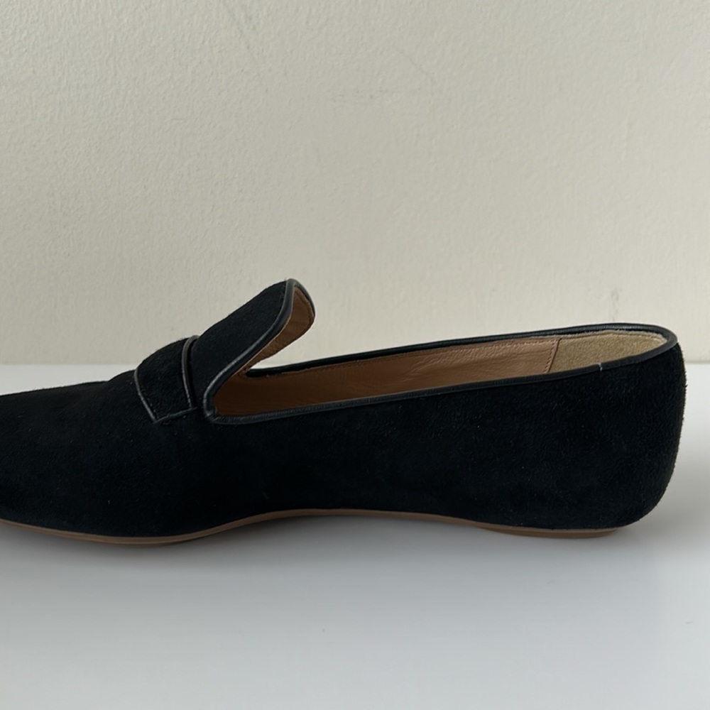 J. Crew Georgie Suede Penny Loafer Shoes Black 7 - Picture 9 of 13